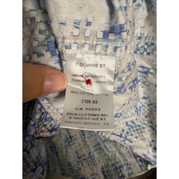 London 7 Downie St. Couture blue plaid button down - Picture 3 of 9